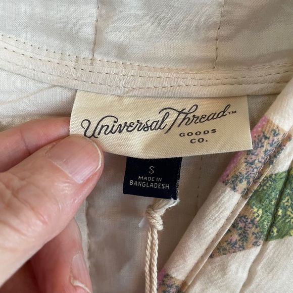 NWT Universal Thread Women's Quilted Jacket Small Cream Ring Button Up Pockets - Picture 6 of 7